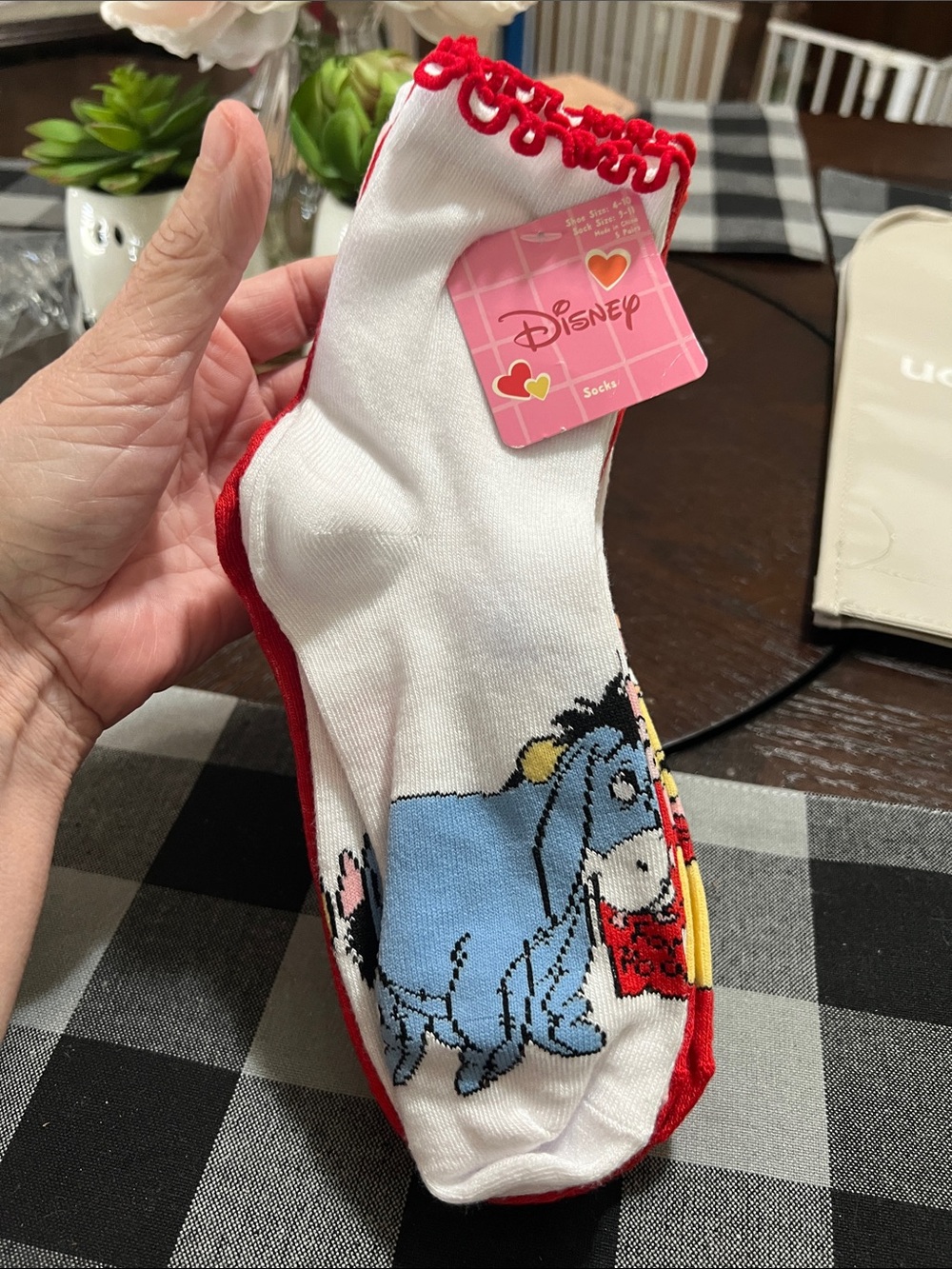 New Disney White & Red Eeyore and Disney Socks